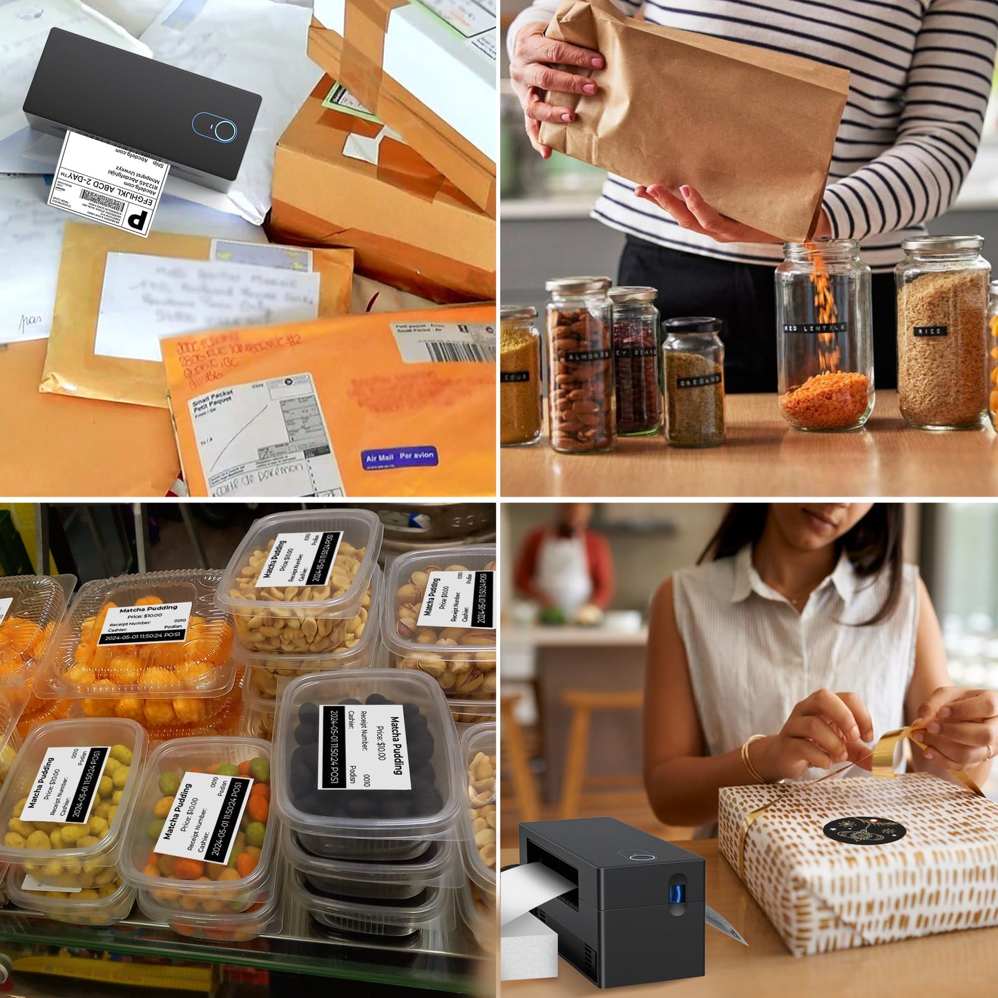 Bluetooth Shipping Label Printer, NELKO Wireless 4x6 Thermal Shipping Label Printer for Small Business, Support iPhone, Android, Windows, MAC and Chrome OS, Widely Used for Canada Post, Amazon, Etsy