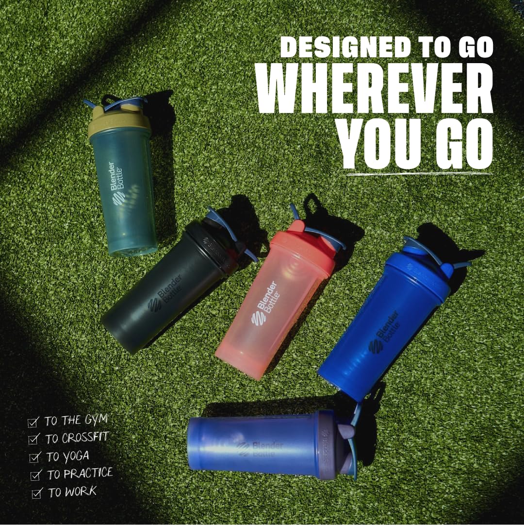 BlenderBottle Classic V2 Shaker Bottle Perfect for Protein Shakes and Pre Workout, 20-Ounce (3-Pack) Red, Green, and Plum