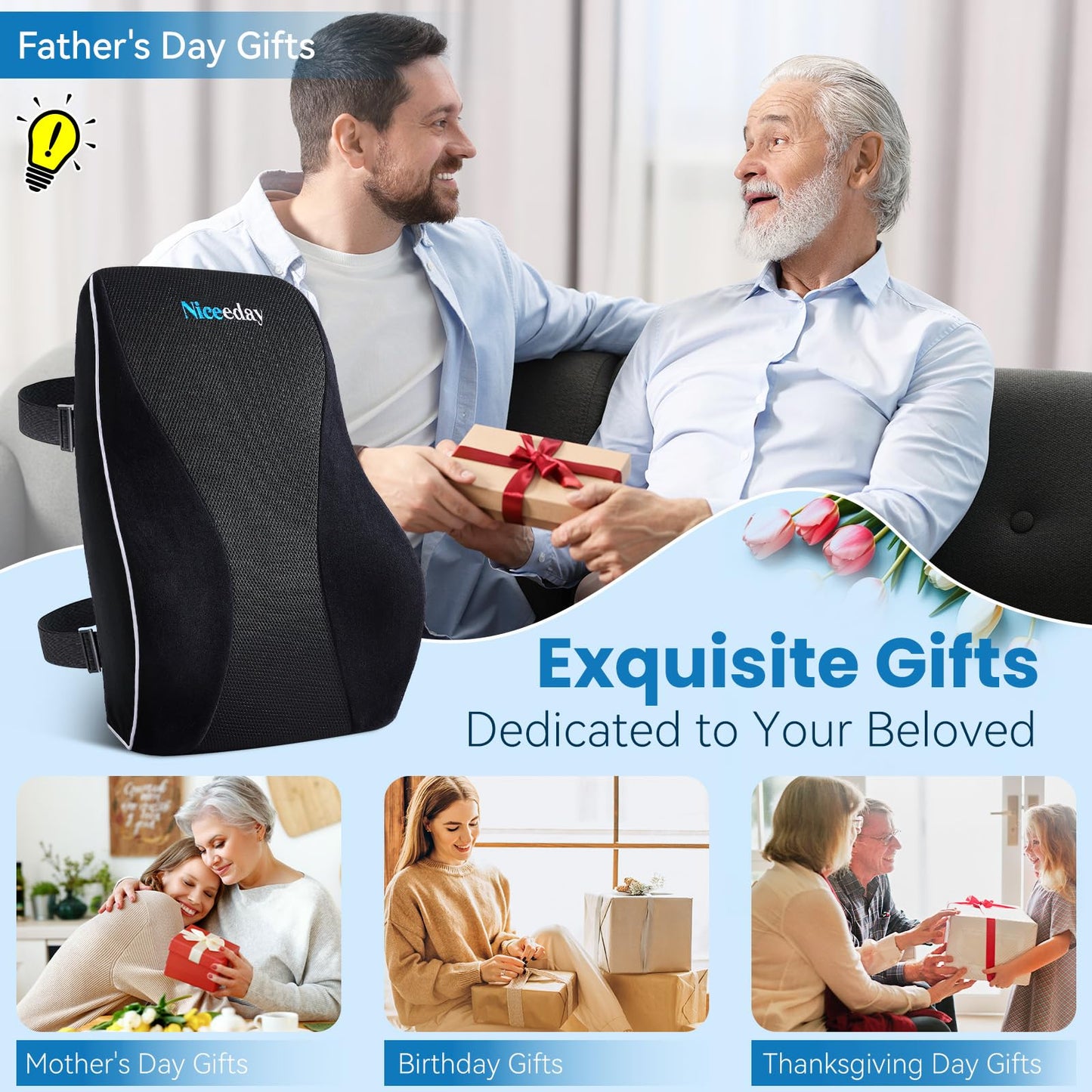 Lumbar Support Pillow for Office Chair Car Lumbar Pillow Lower Back Pain Relief Memory Foam Back Cushion with 3D Mesh Cover Gaming Chair Back Pillow Ergonomic Back Rest for Wheelchair Desk