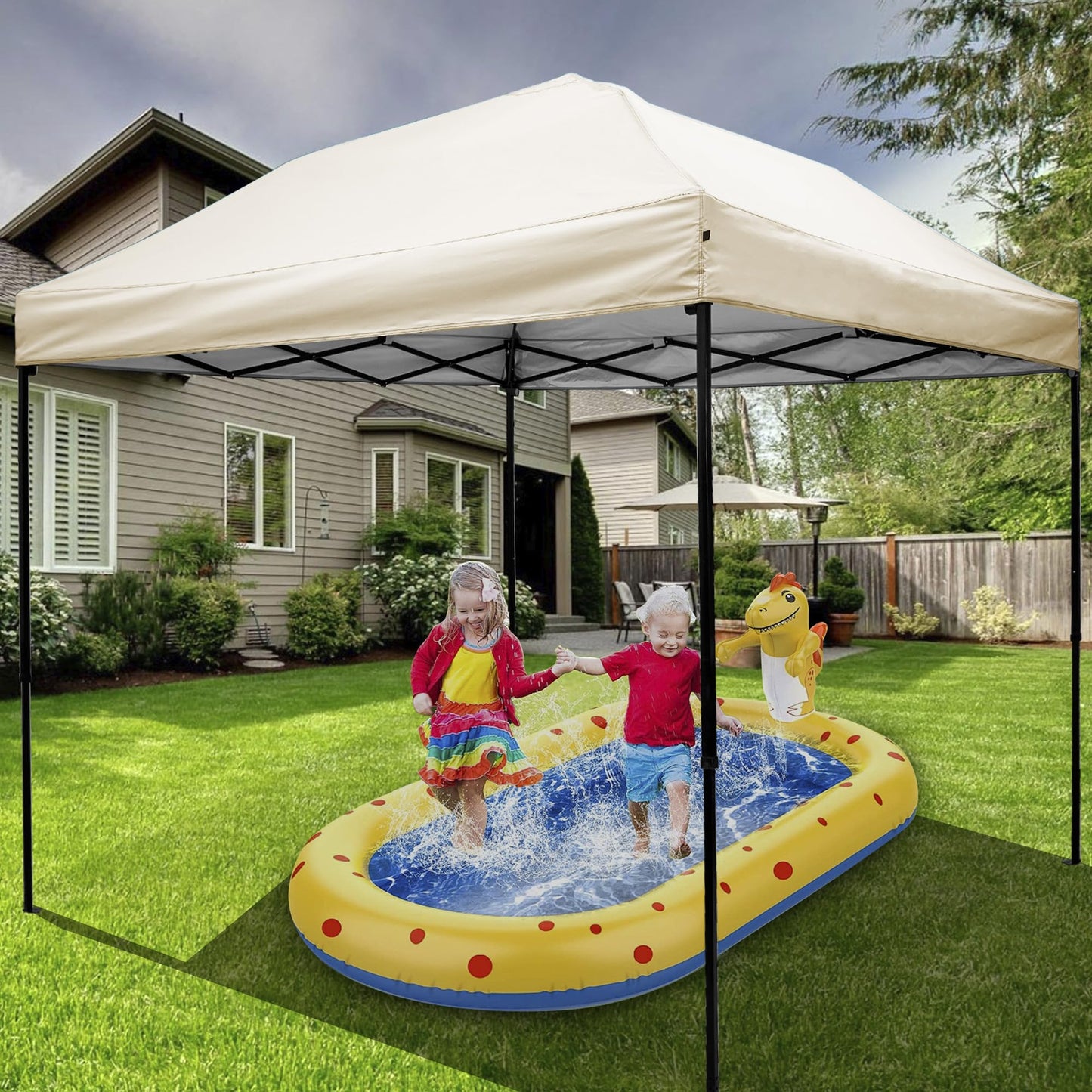 NINAT Canopy Replacement Top Tent Top Cover for 10x10ft Pop Up Paty/Tent (Vertical Leg) Instant Canopy Cover Beige 1pcs Only