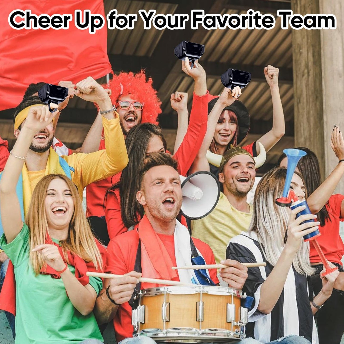 Cow Bells Noise Makers Black Cheering Bell for Sporting Events: 12 Pcs Metal Cowbells with Handle - Small Loud Bell Bulk Hand Percussion for Football Games Graduation Weddings