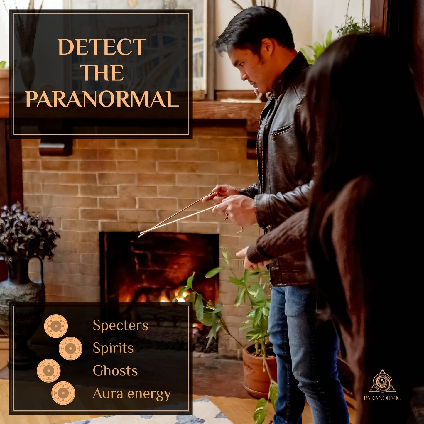 Paranormic Dowsing Rods & Pendulum Divination Kit Set of 2 Real Copper L Rods, Quartz Pendulum, & Wooden Answer Board to Find Water, Lost Objects, Yes/No Answers, & Spirit Activity