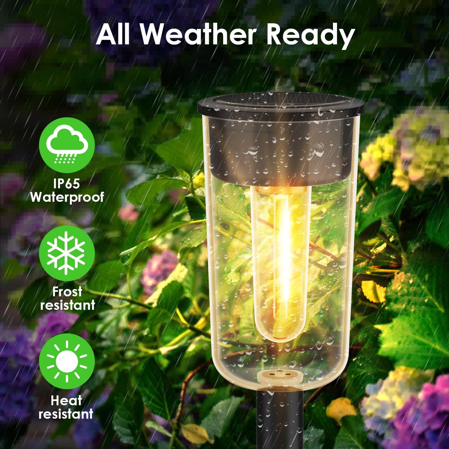 Solar Pathway Lights Outdoor 8 Pack, Bright Solar Path Lights Outdoor, IP65 Waterproof Garden Lights Solar Powered Landscape Lighting for Outside Yard Lawn Patio Walkway Driveway