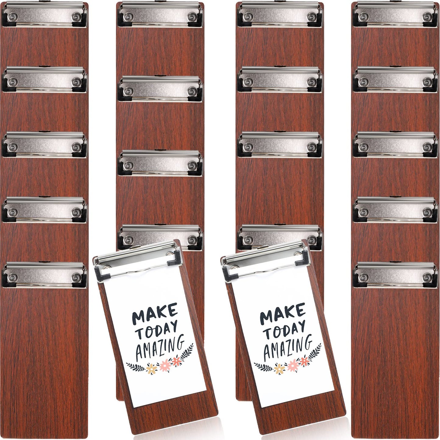 Mini Clipboard Small Clipboards Wooden Half Page Clipboard Wood Check Presenters Kids Clipboards for Restaurant School Waitress Guest Server Books Menu Holder 8 x 4 Inch (20 Pieces)