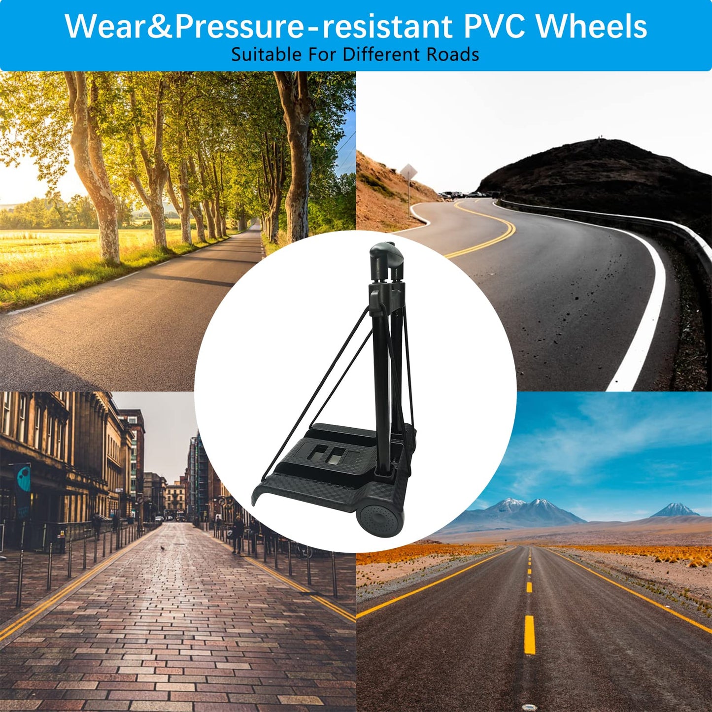 Folding Shopping Cart Utility Rolling Crate Compact Hand Truck Dolly on Wheels with Removable Waterproof Bag Telescoping Handle Heavy Duty 50kg/110lbs for Move Travel Grocery Laundry Office(Black+Bag)