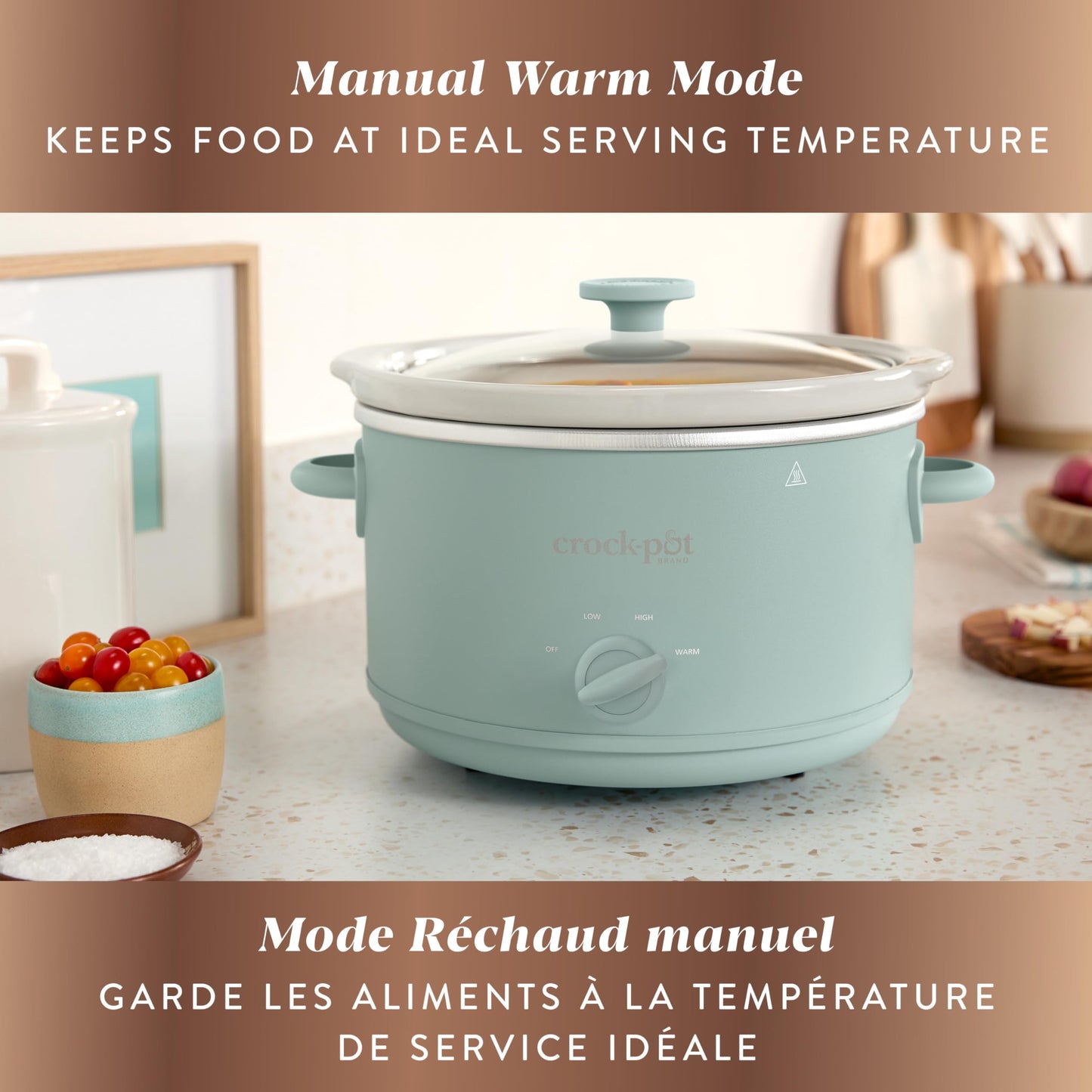 Crock-Pot Design Series 4.5-Quart Manual Slow Cooker, Ocean Fog Green