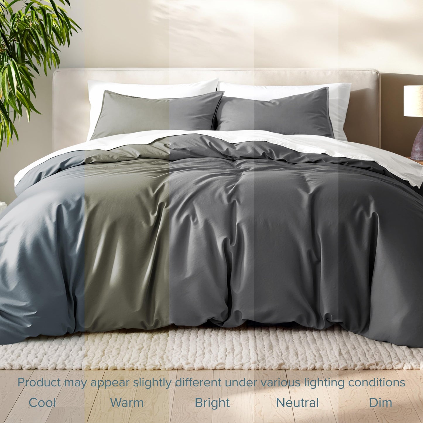 Bare Home Bedding Duvet Cover King Size - Premium 1800 Super Soft Collection - Lightweight, Cooling - Soft Breathable Bedding Duvet Cover (King, Grey)