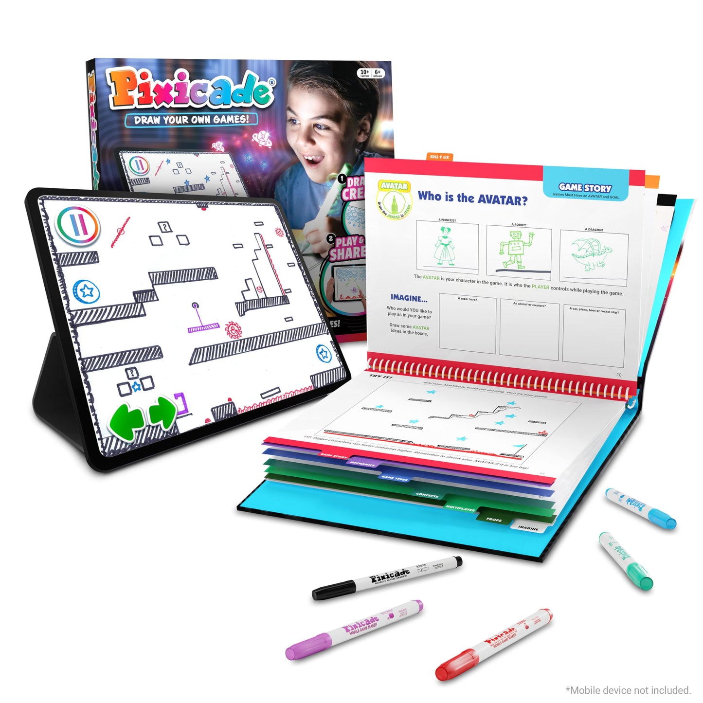 Abacus Brands Pixicade! Turn Drawings Into Playable Video Games! | Doodle & Draw, Snap Play & Share Instant Video Games! | Mobile Video Game Maker and Creation Studio!