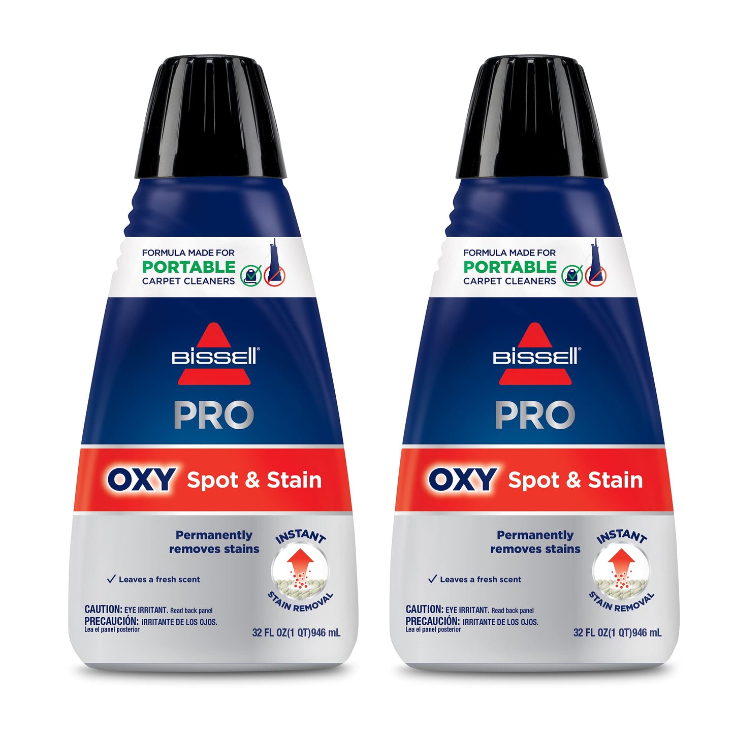 Bissell Professional Spot and Stain + Oxy Portable Machine Formula, 2-Pack, 20389, 64 Fl Oz