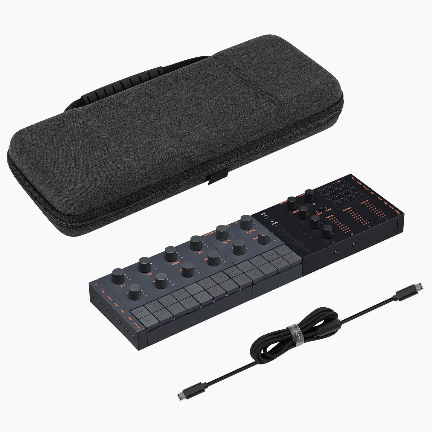 Geekria Audio Interface Carrying Case, Compatible with Yamaha SEQTRAK/Mobile Music Ideastation, EVA Hard Shell Portable Travel Bag (Dark Gray)
