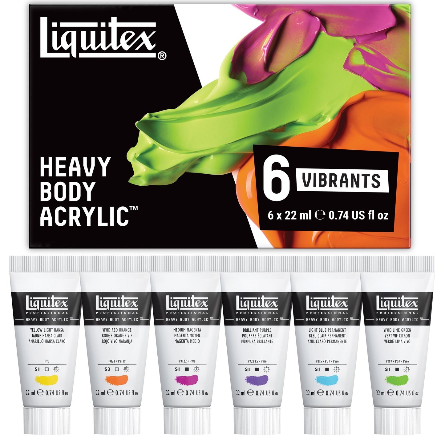 Liquitex Professional Acrylic Heavy Body Set Vibrant 6 X 20ml