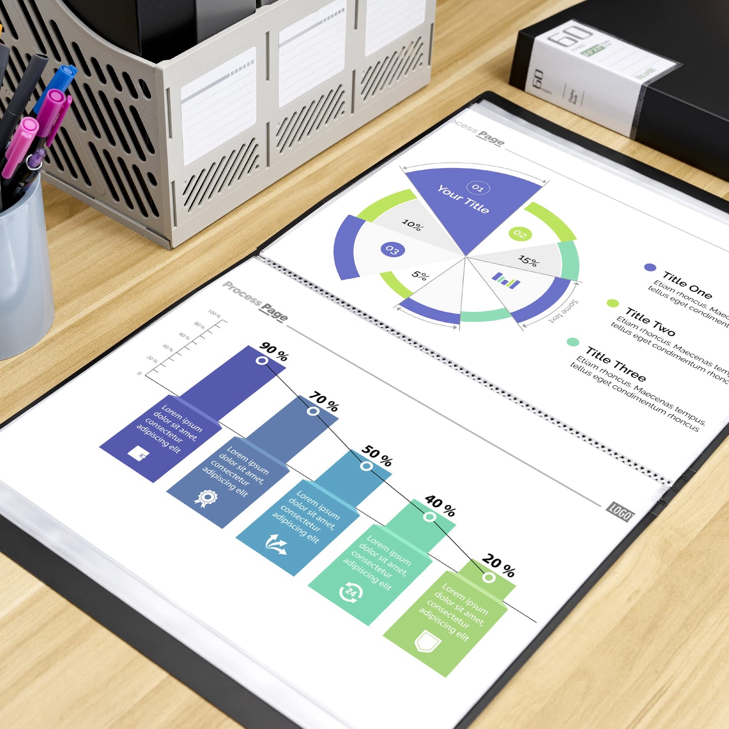 MyLifeUNIT Professional Binder with Plastic Sleeves, 60 Pockets Displays 120 Pages, 4 Pack Presentation Books Portfolio Folder for Artwork, Documents, Recipes