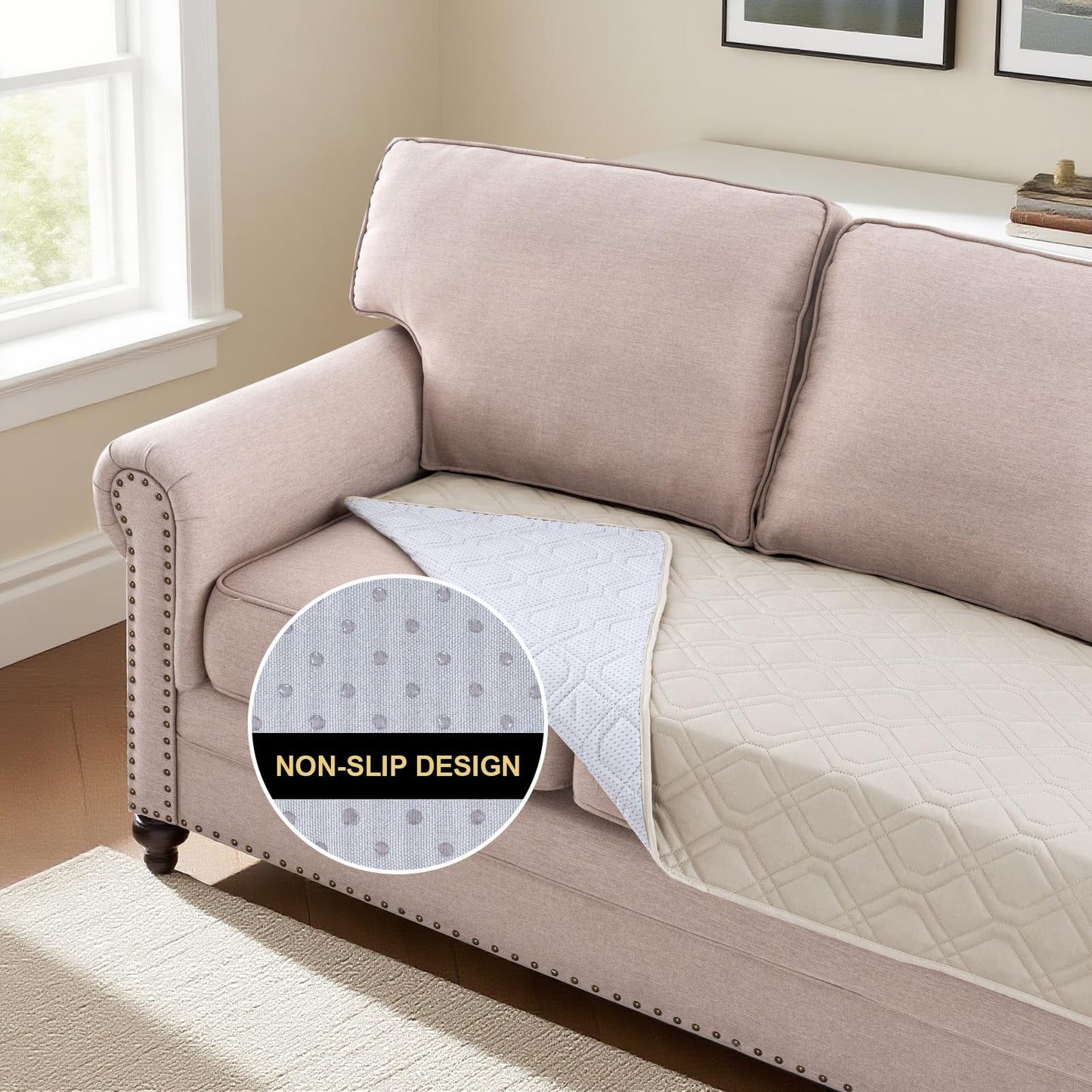 Prince Deco Waterproof Blanket Dog Bed Cover with Non-Slip Back Pet Blanket for Furniture Bed Couch Sofa(52x82 Inch,French Oak)