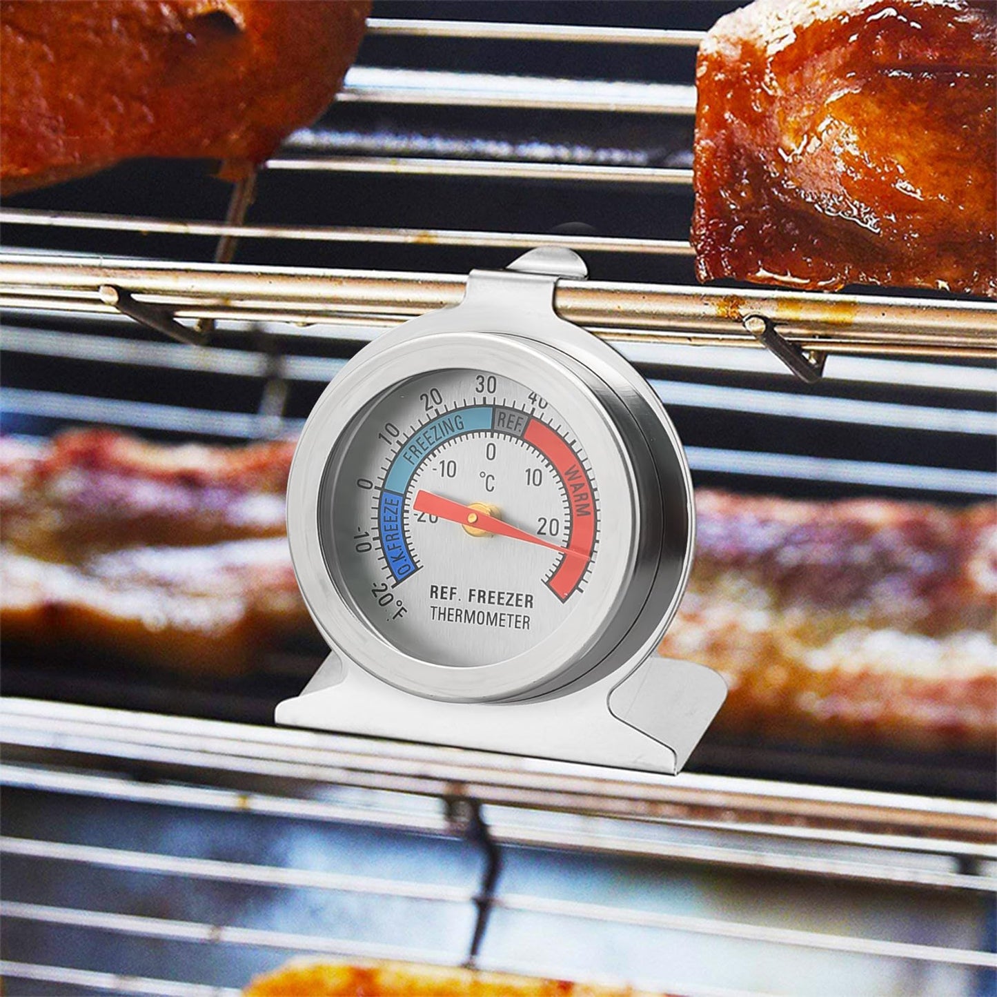 12 Pack Refrigerator Freezer Thermometer Large Dial Fridge Freezer Alarm Thermometer Internal Temperature Gauge Dual-Scale -30~30°C/-20~80°F for Freezer Refrigerator Cooler