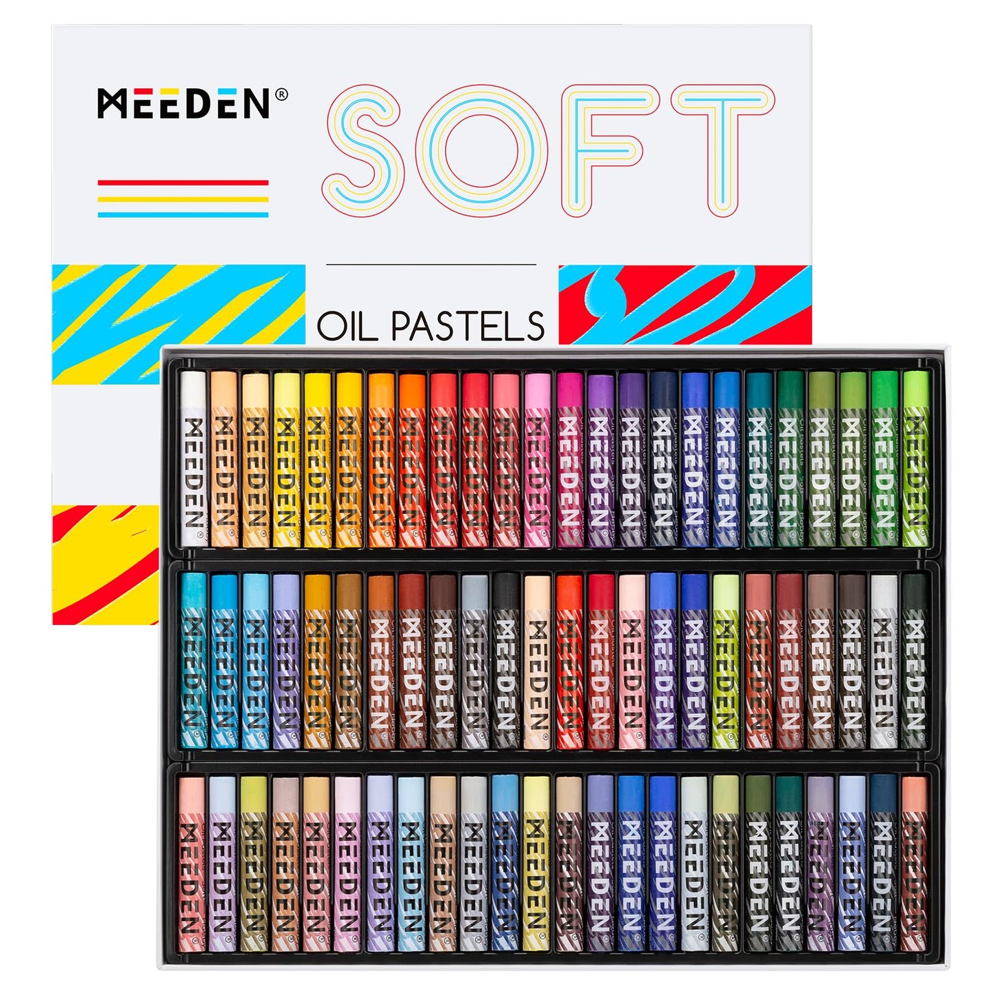 MEEDEN Soft Oil Pastels Set: 72 Vibrant Colors Oil Pastels for Artists Beginners Adults - Smooth Oil Pastels Crayons for Art Supplies, Painting, Drawing, Blending, Layering, Shading
