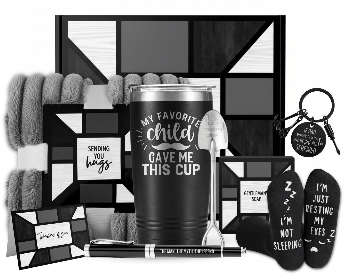 InnoBeta Dad Gifts from Daughter and Son, Practical Gift Baskets for Dad who Wants Nothing, for Birthday, Christmas, or Father’s Day