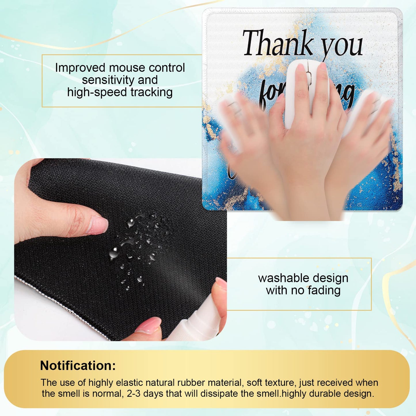 Datanly 12 Pcs Employee Appreciation Gift Bulk Mouse Pad Thank You for Being Awesome Gifts Non Slip Laptop Computer Marble Mouse Pad Thank You Gifts for Coworkers Employee Office Supplies