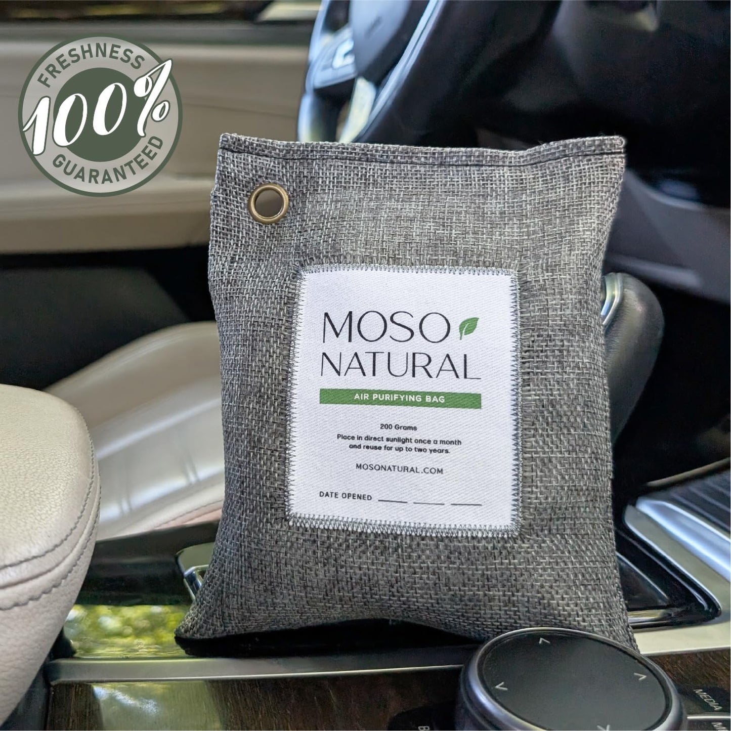 Moso Natural Air Purifying Bag 200g | Premium Bamboo Charcoal Odor Absorber for Home & Car | Closet Odor Eliminator, Small Room Deodorizer & Car Air Freshener | Long Lasting Charcoal Bags (5 Pack)