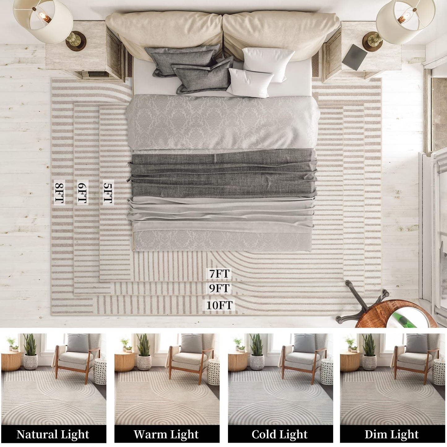 Boho Area Rug 5x7 Machine Washable Rugs for Living Room Non Slip Soft Carpet Geometric Jacquard Textured Carpet for Bedroom Dining Room Nursery Office Living Room Rug -Beige
