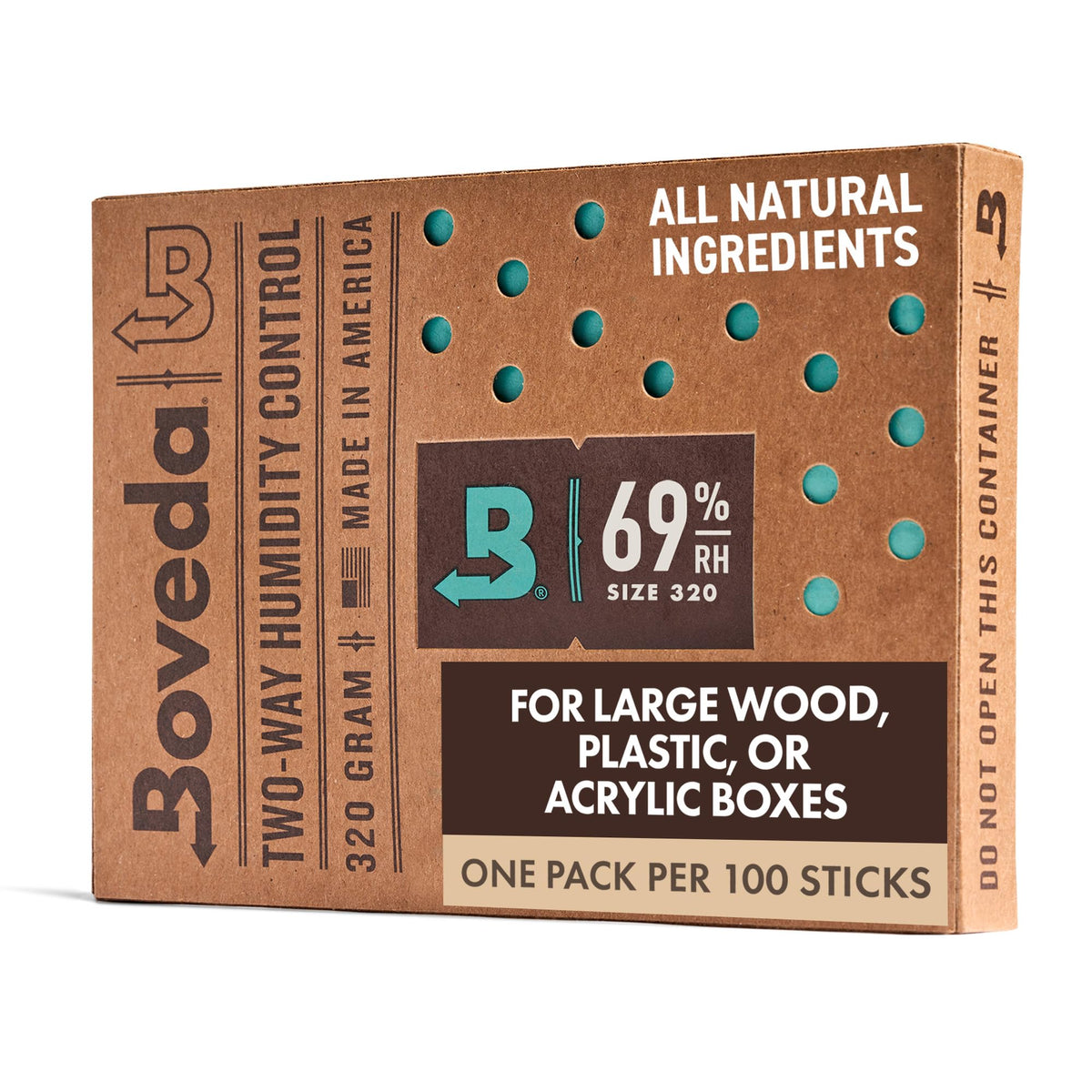 Boveda 69% RH 2-Way Humidity Control – Size 320 For Use Up to 100 Cigars - Restores & Maintains Humidity – All In One Solution For Humidification- Patented Technology for Cigar Humidors - 1 Count