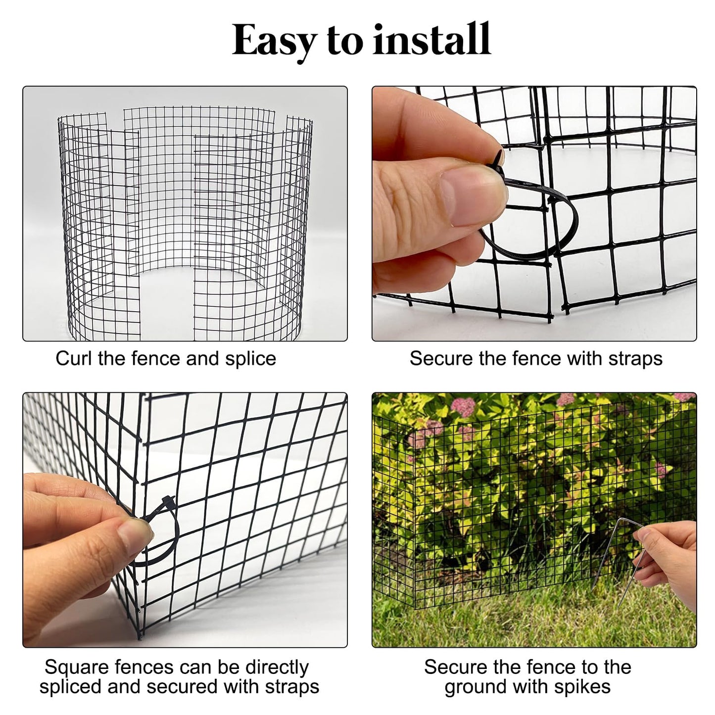 6 Pack 24'' x 12'' Plant Protectors from Animals, Plant Support Cage for Growing Vegetables Metal Chicken Wire Cloche with Stakes Metal Mesh Plant Cage Covers for Plants Shrubs Vegetables Flowers