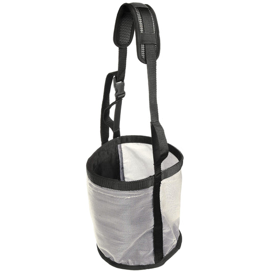 Majestic Ally Horse Feed Bag, Heavy Duty Nylon Mesh Grain Feed Bag, Adjustable Strap with Durable Snap and Elastic Straps, Comfort Neck Pad and Nose Pad (Full, Beige)