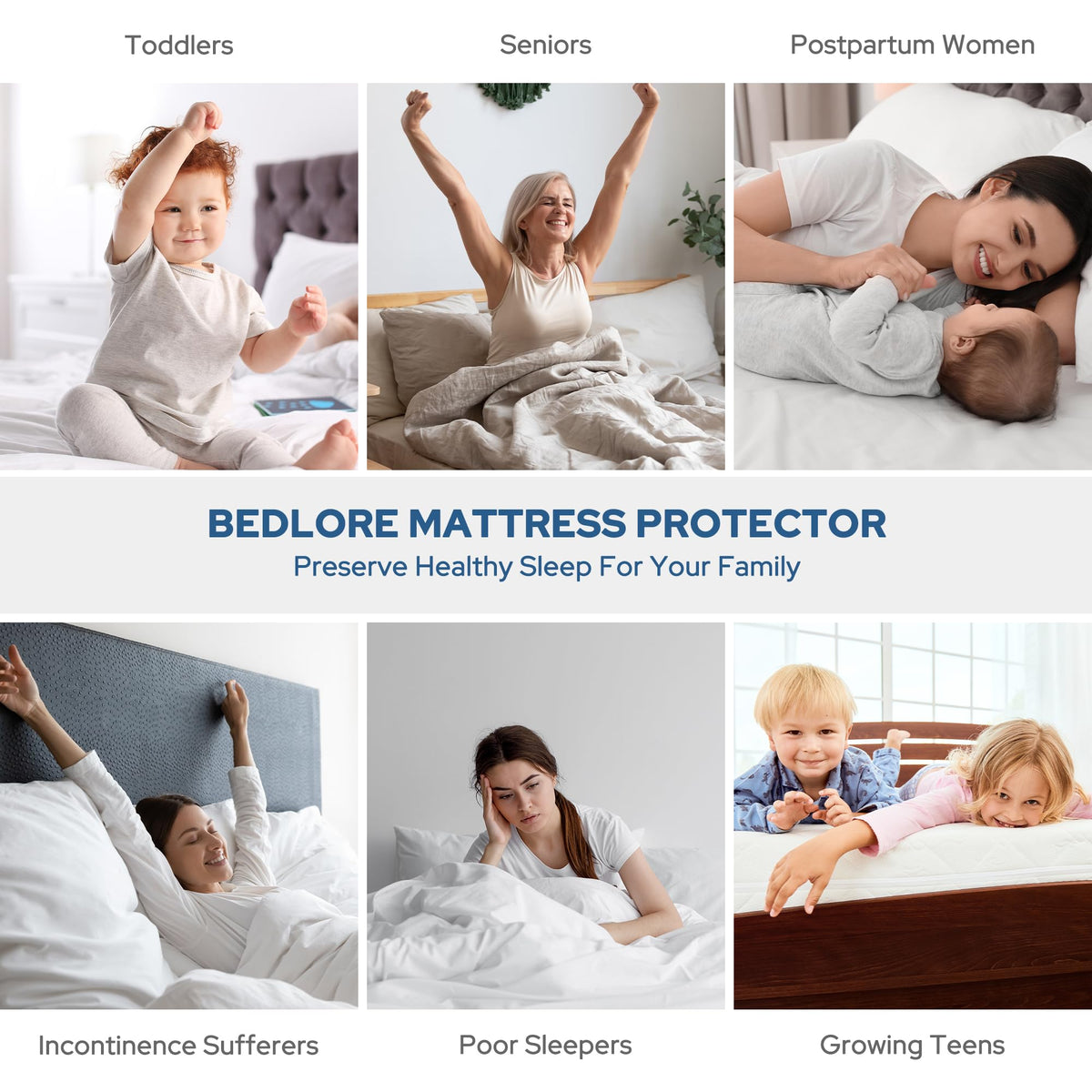 Waterproof Mattress Protector King Size, Mattress Pad with Deep Pocket Fitted Up to 6-21 inches, Soft & Breathable Dirt-Proof Bed Mattress Cover Washable for Home, Bedroom (Gray, 2 Pack)