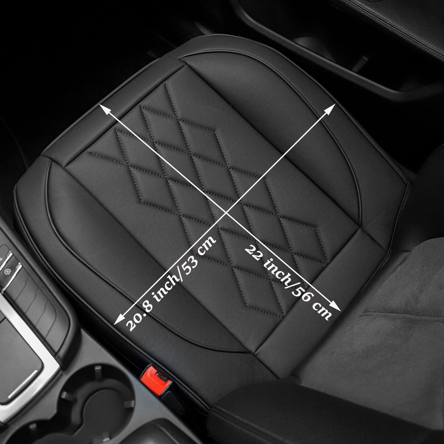 Jojobay Car Seat Cover,Automotive Seat Covers,Front Seat Protector(Bottom),Fit for 95% of Vehicles - Padded,Anti-Slip,Premium Leather(2 PCS,Black)