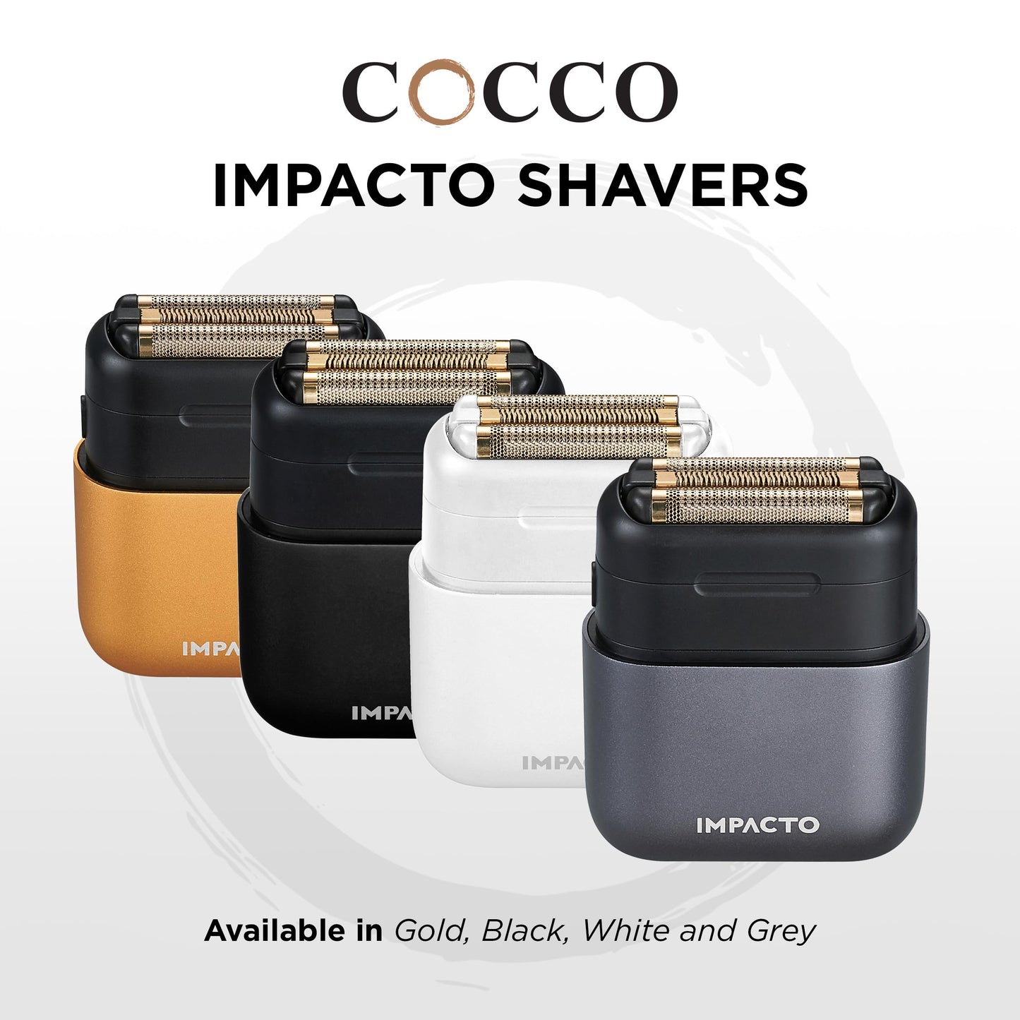 COCCO IMPACTO Shaver, Hygienic Gold Foil Triple Blade, Grey, Wet & Dry Use, Magnetic Replaceable Head, Intelligent Accelerator, 90 Min Run Time