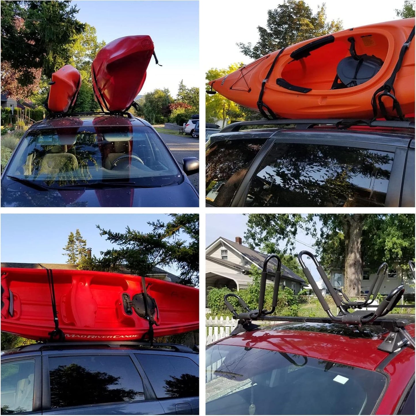Telakeni Kayak Roof Racks Carrier Universal Cars Support Kayak Canoe Roof Rack (1 Pair)