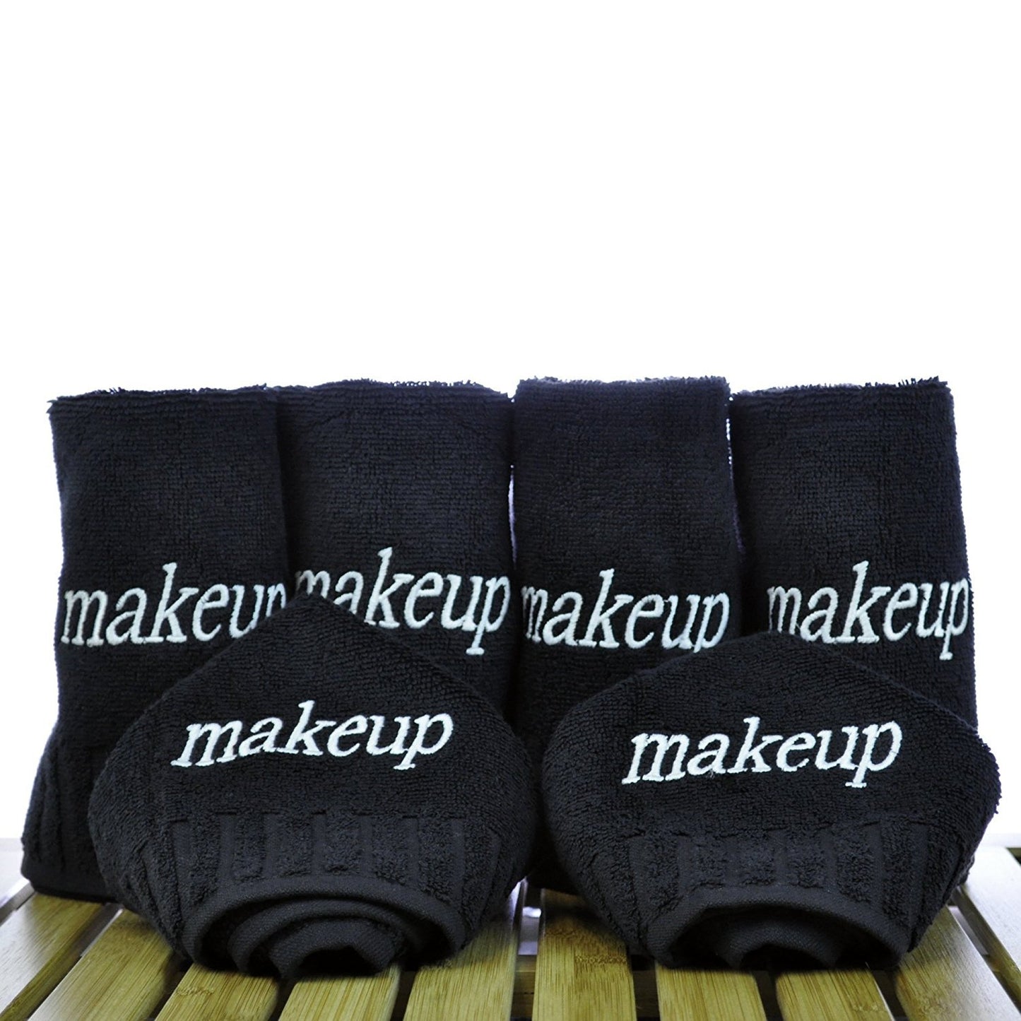 Chakir Turkish Linens Premium Cotton Absorbent Turkish Towels (Washcloth - 6 Piece - Black-Makeup)