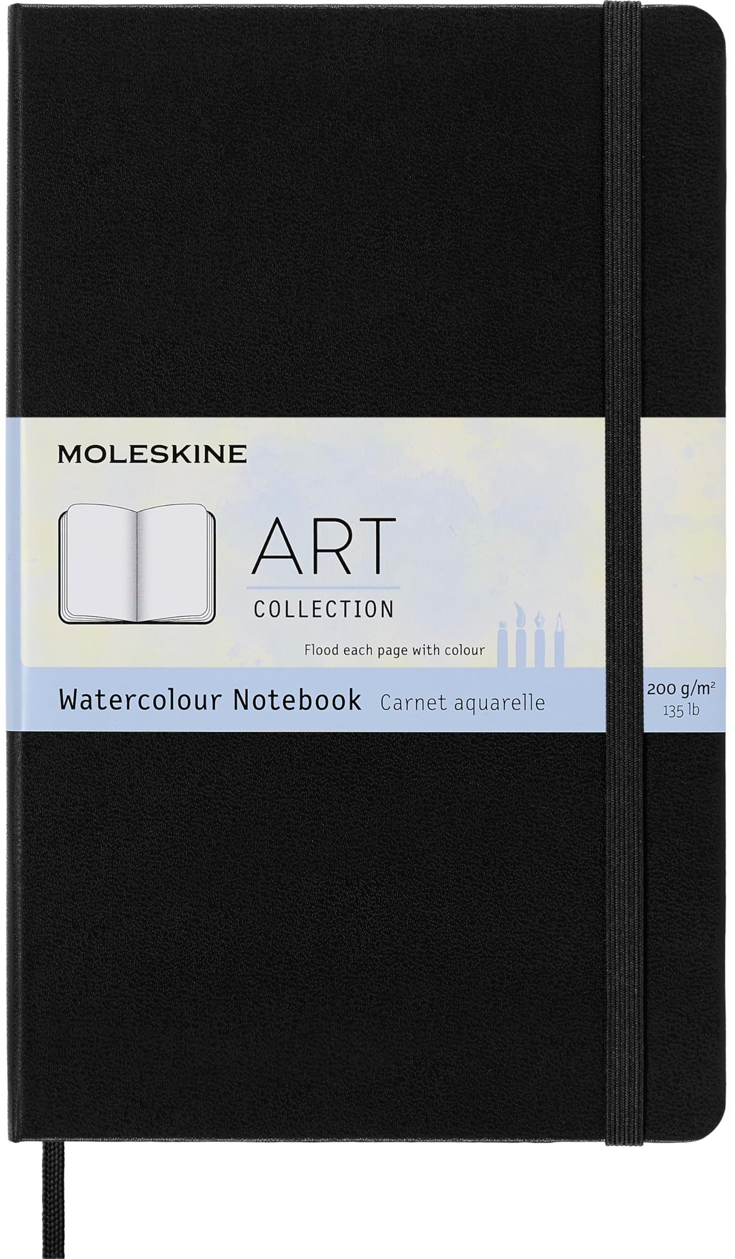 Moleskine Art Notebook, Hard Cover, Large (5" x 8.25") Plain/Blank, Black, 72 Pages