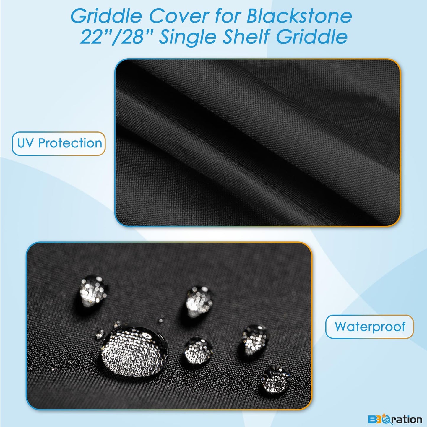BBQ Cover for 28 Inch Blackstone Griddle, 1529 Single Shelf Griddle Cover Heavy Duty 600D Flat Top Cover for Blackstone 22”/28” Single Shelf Grill Cover for 28 Inch