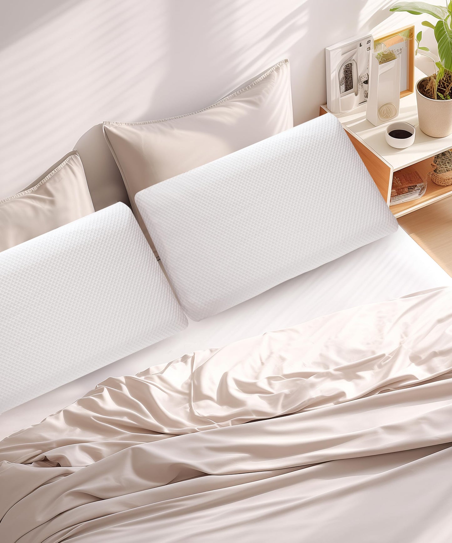 DLIGHT BD Slim 3.2" Stomach Sleeping Memory Foam Pillow-Thin, Flat, Soft Yet Supportative for Belly, Back& Stomach Sleepers (3.2" Slim-King)