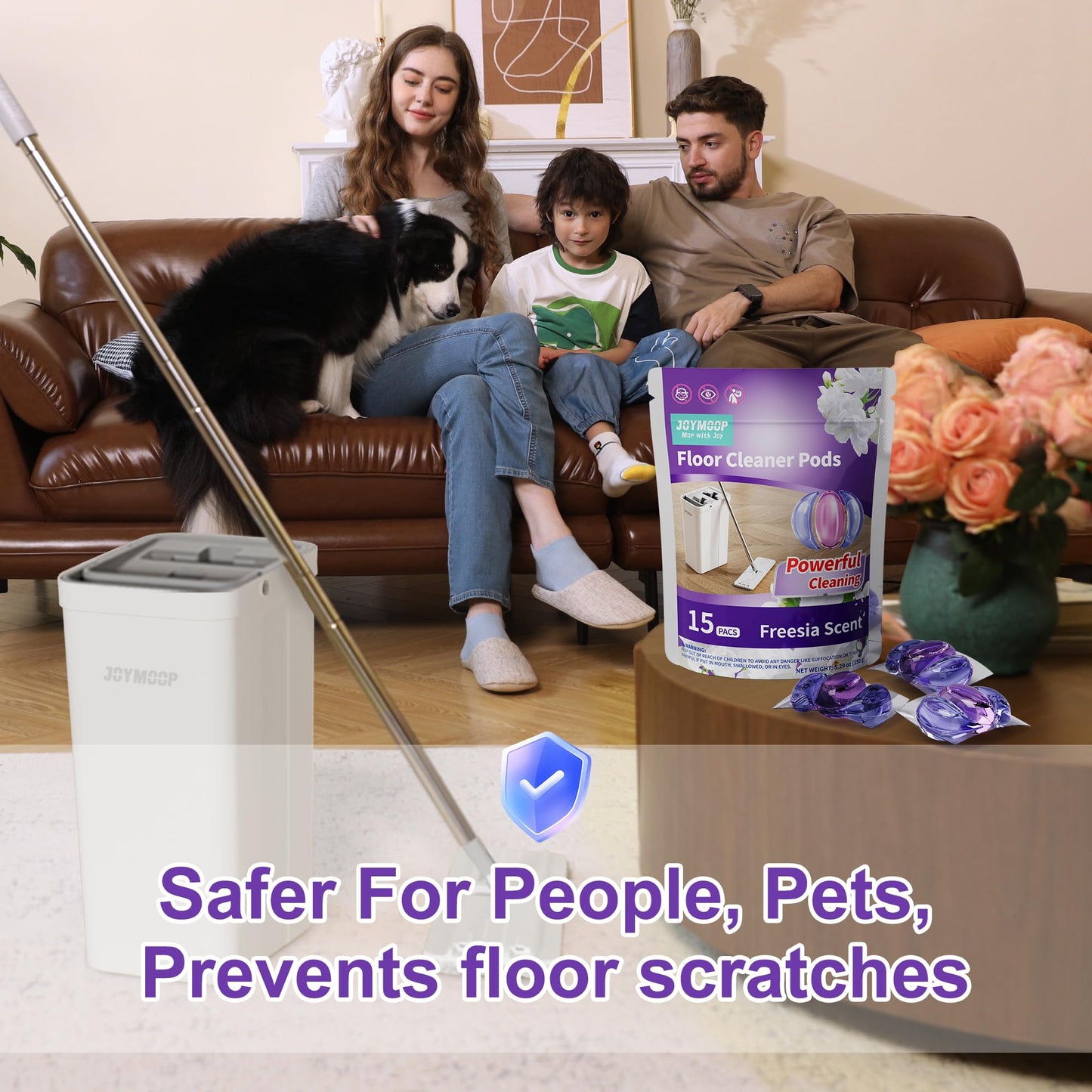 JOYMOOP Floor Cleaner for Mopping, 30 PCS Mopping Solution, Hardwood Floor Cleaner, Works Perfectly with Mop Bucket