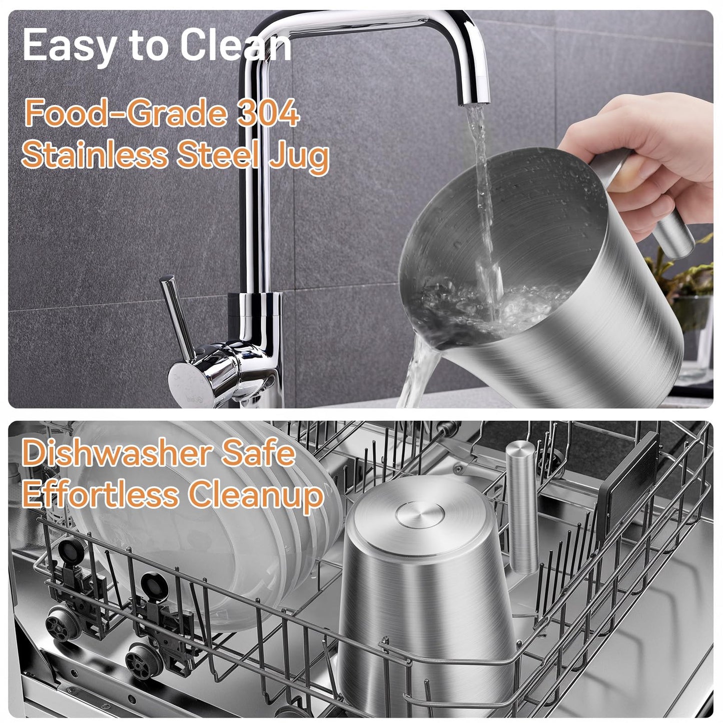 Secura Detachable Milk Frother, 17oz Electric Milk Steamer Stainless Steel, Automatic Hot/Cold Foam and Hot Chocolate Maker with Dishwasher Safe, 8.45 oz, 120V