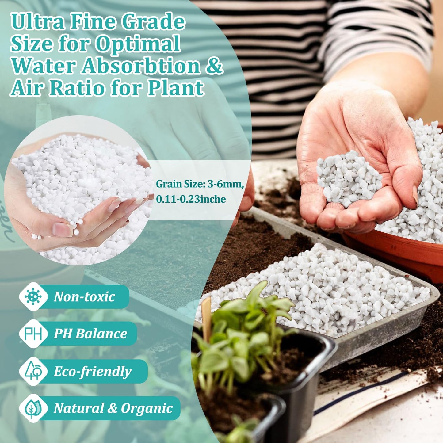 Legigo 20L Organic Horticultural Perlite for Plants Indoor- Natural Horticultural Soil Additive Conditioner Mix for Improves Drainage, Ventilation and Root Growth
