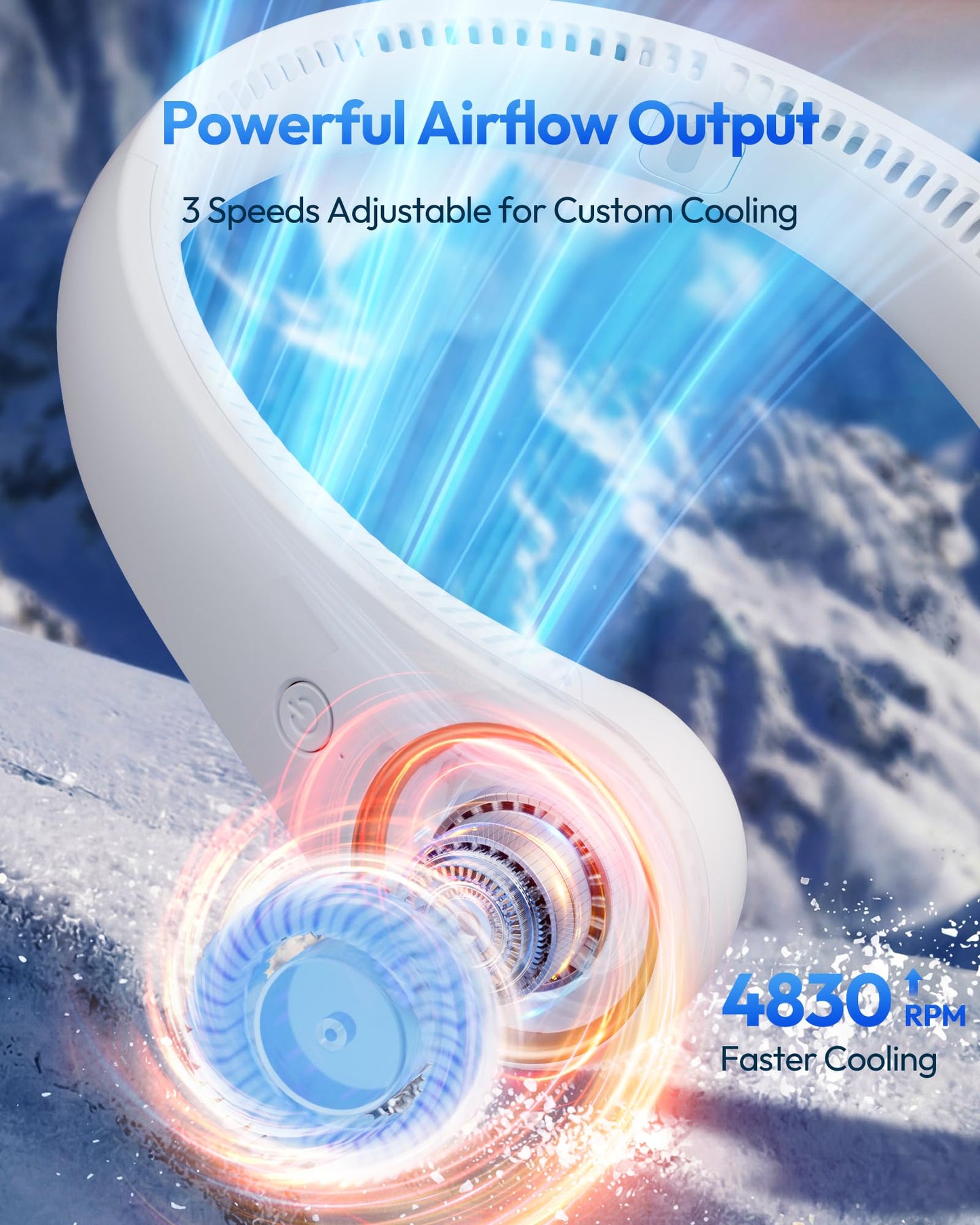 Gaiatop Portable Neck Fan Rechargeable, Hands-Free Cooling, 23.5hrs Runtime, Battery Powered Personal Fan Ventilateur de Cou, Summer Outdoor Travel Essentials, Birthday Gifts for Women Men Dad