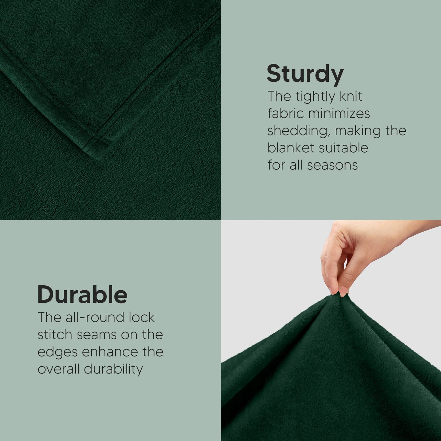 Utopia Bedding 300GSM Fleece King Size Bed Blanket [Forest Green, 90x102 Inch] with Anti-Static Microfiber Lightweight Fuzzy Soft Cozy Blanket for Bed, Couch and Sofa - Suitable for All Seasons