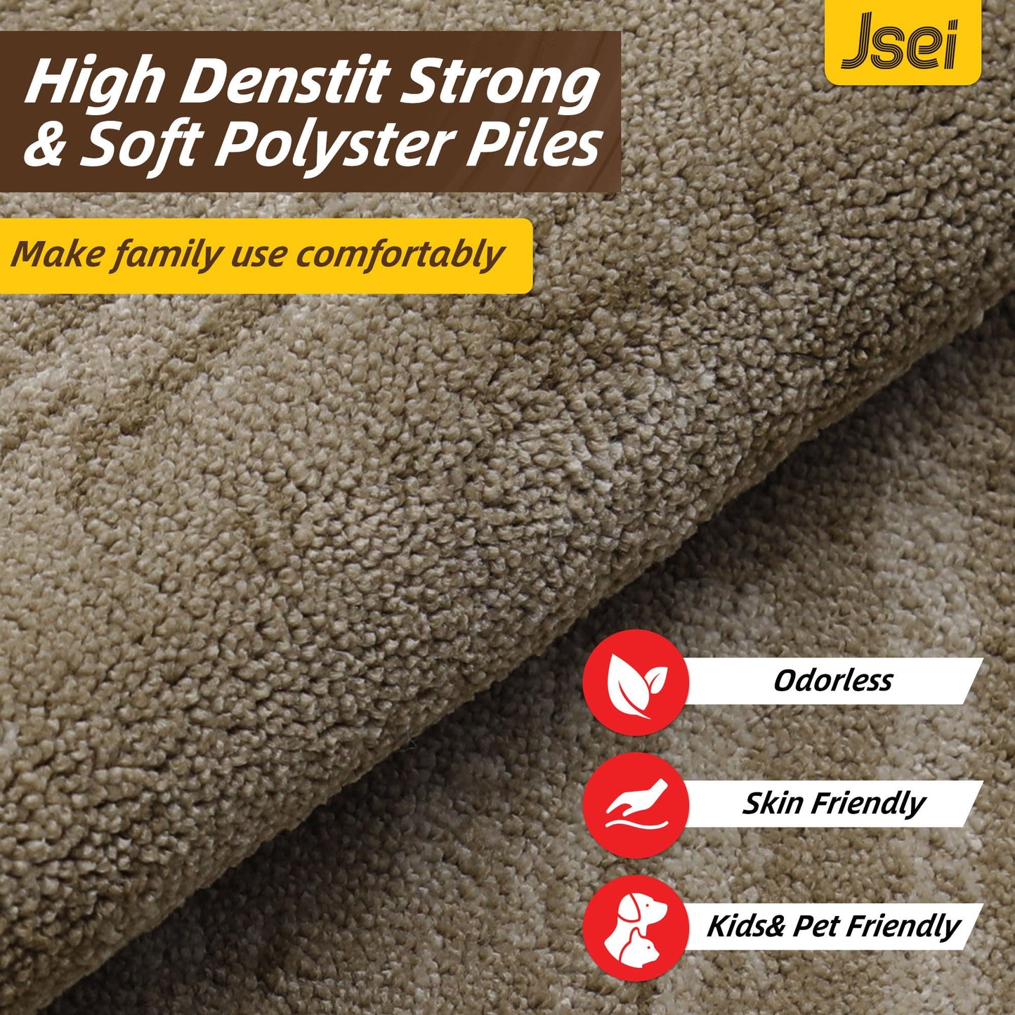 JSEI Dirt Trapper Door Mat 24"x36", Non-Slip Doormats Washable Entryway Mat, Welcome Floor Mat Absorbent Low Profile Dog Door Mats for Front Back Door, Wet Shoes & Paws, Beige