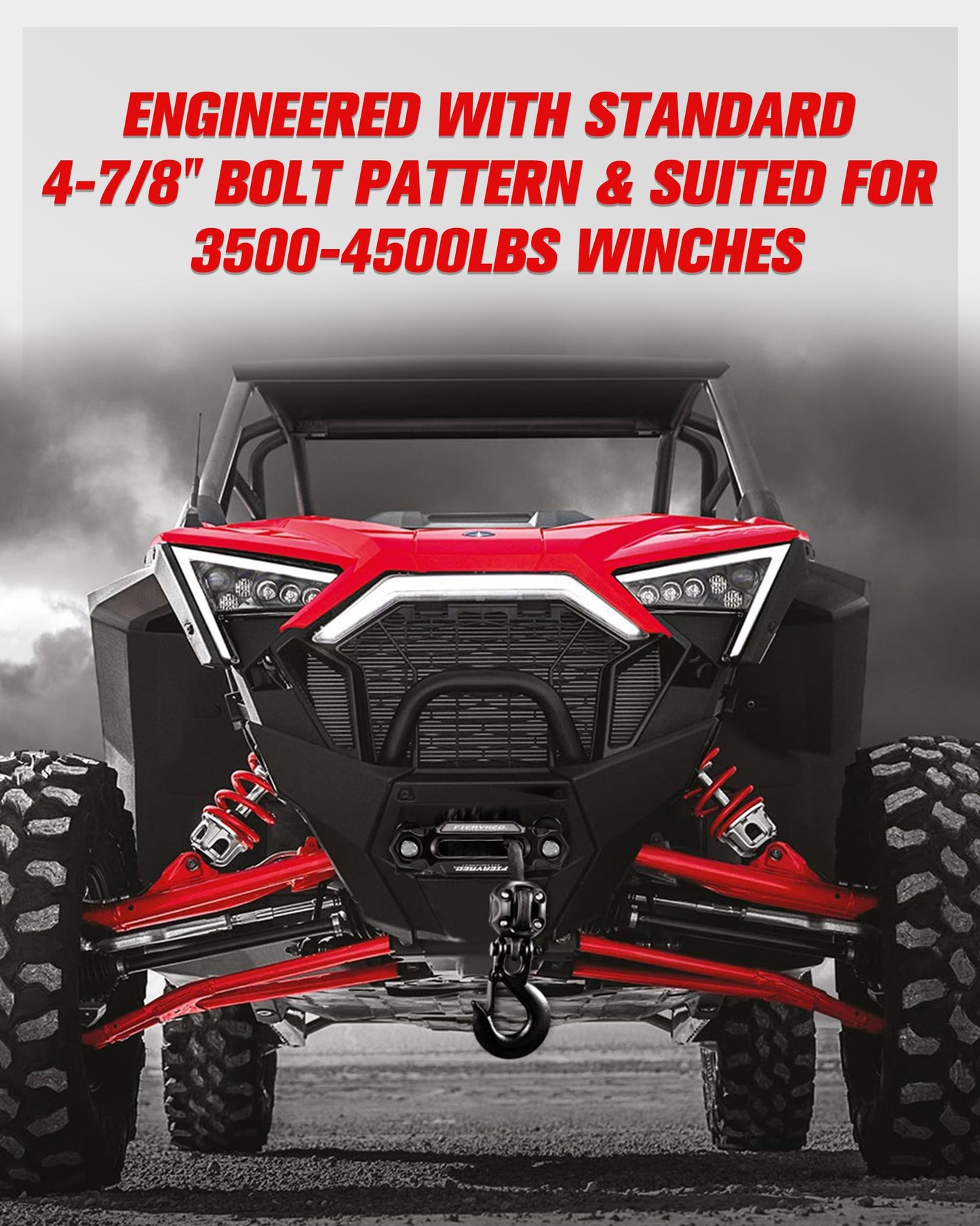 FIERYRED Winch Hawse Fairlead 4-7/8 Inch Bolt Pattern 6inch Aluminum Fairlead Rubber Winch Stopper Kit Compatible with 3500lbs - 4500lbs Winch and Synthetic Rope