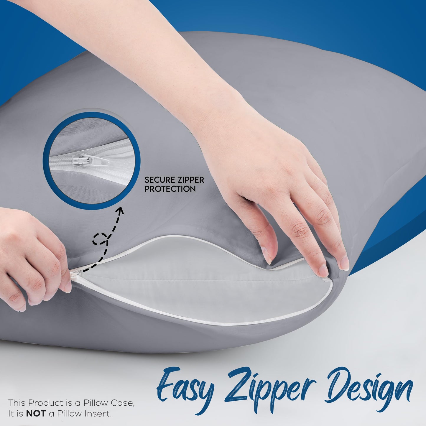 Utopia Bedding 4 Pack Waterproof Pillow Protectors with Zipper Queen Size (Gray), Bed Bug and Dust Mite Proof Pillow case Covers, Moisture Wicking Pillow Encasements 20 x 28 Inches