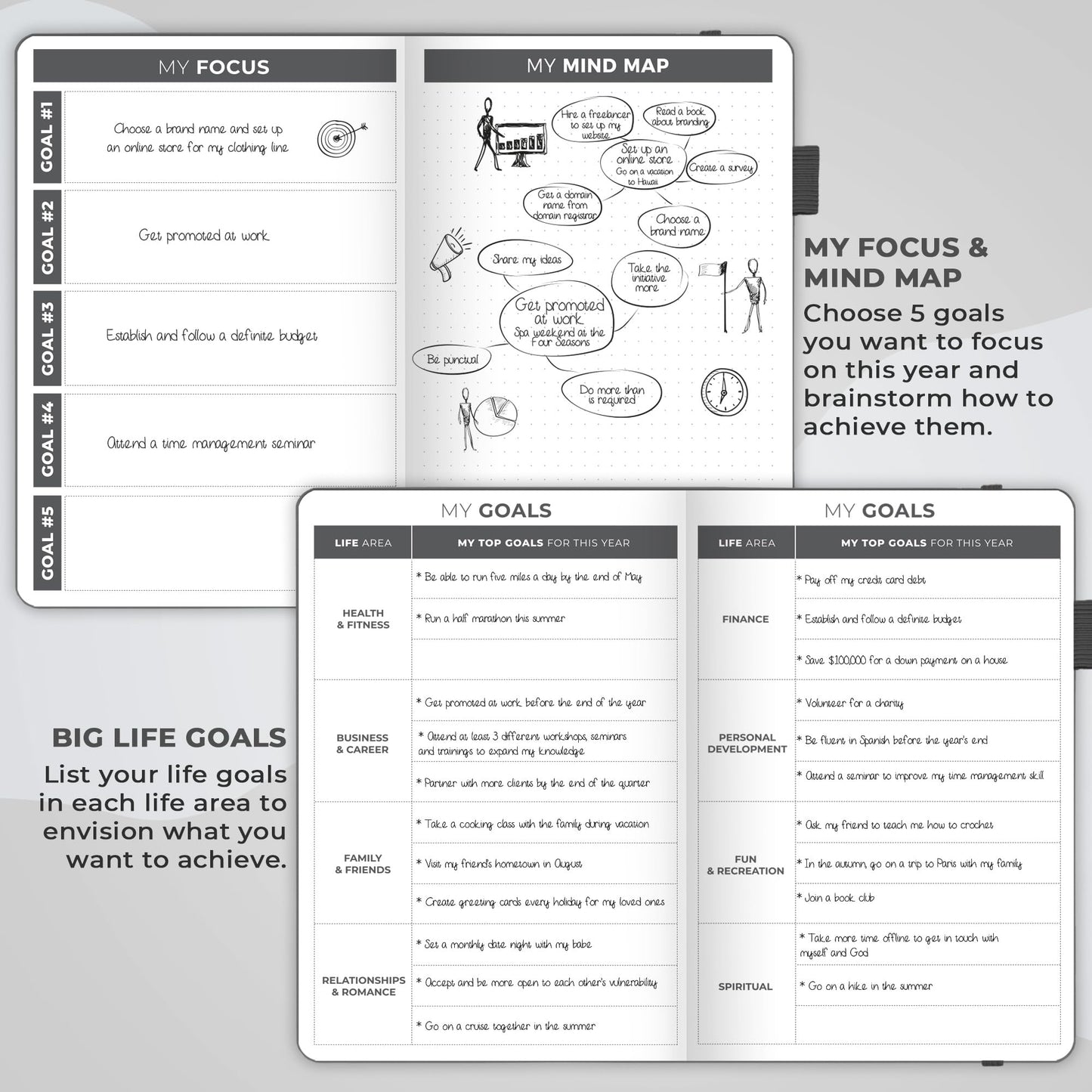 Clever Fox Planner – Weekly & Monthly Planner to Increase Productivity, Time Management and Hit Your Goals – Organizer, Gratitude Journal – Undated, Start Anytime, A5, Lasts 1 Year, Silver Black (Weekly)