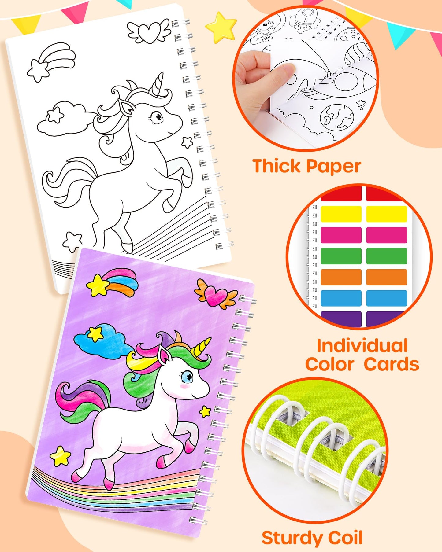 D-FantiX 24 Pack Paint with Water Coloring Books for Kids Ages 4-8-12, Birthday Party Favors Bulk Gifts Goodie Bag Stuffers, Arts and Crafts Classroom Prizes Rewards, Children Easter Basket Stuffers