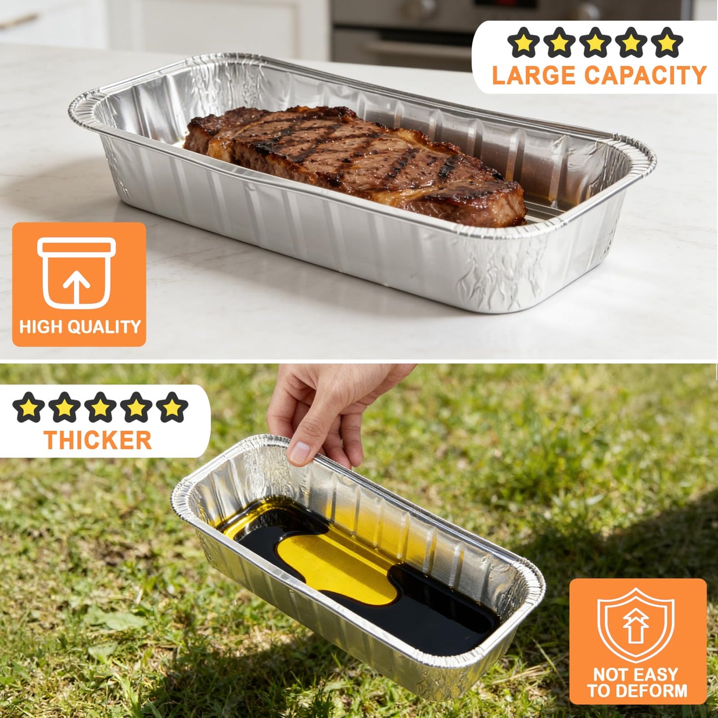 6498 6417 Grill Drip Pans for Weber Grease Tray Replacement GS4 Genesis II/II LX 400/600(2016+), Summit 400/600, Searwood 600,Smokefire Ex4 Ex6 EpX6, 40PCS Catch Pan Liner for Weber 28/36" Gas Griddle
