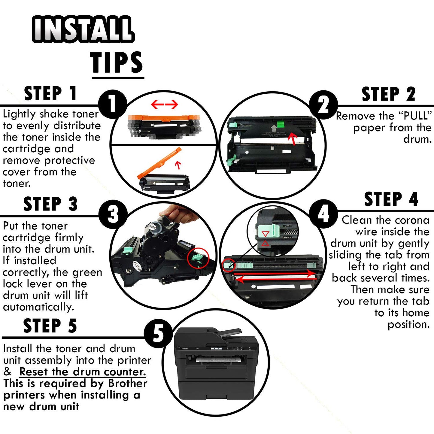 4PK-1 Inkfirst DR730 DR-730 Drum Unit + 3 TN760 TN-760 High Yield Toner Cartridges (CHIP Included) (3 toner + 1 drum) Compatible Replacement for Brother MFC-L2710DW MFC-L2730DW MFC-L2750DW MFC-L2750DW