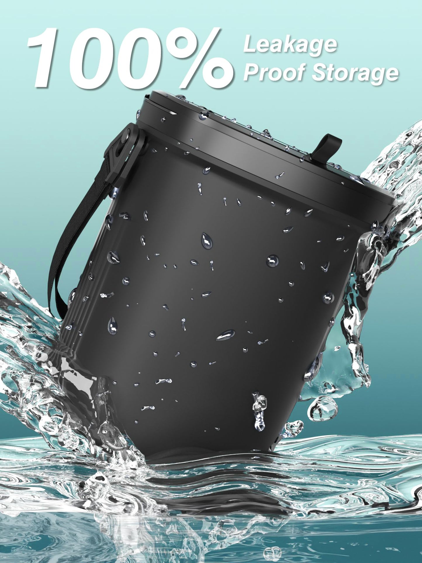Garoopion Leakproof Car Trash Can, 1.9 Gallon Soft Silicone Hanging Garbage Bin with Lid, Easy to Clean Vehicle Trash Can, Suitable for Sedans, SUVs, MPVs & Trucks