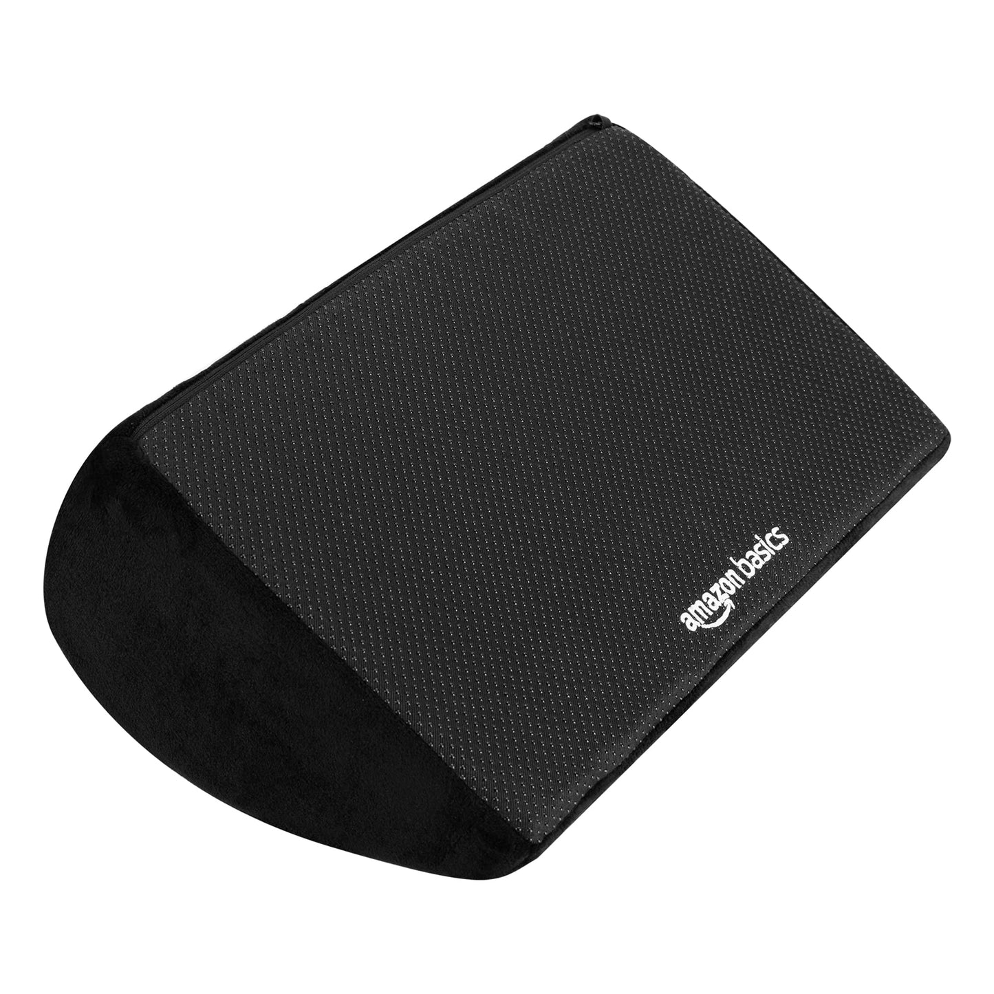Amazon Basics Foam Foot Rest for Under Desk at Work with Washable Cover, Comfortable Stool for Home and Office, 12.95 x 25.91 x 43.94 cm, Black