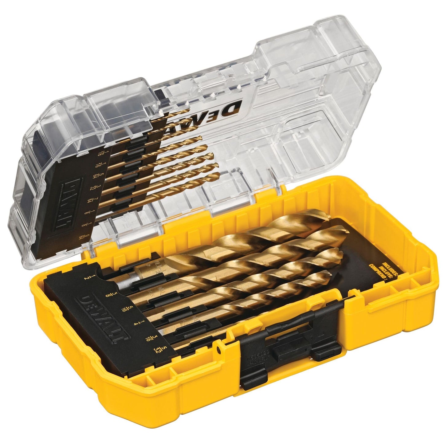 DEWALT Drill Bit Set, Titanium Nitride Coated, 14-Piece (DW1354) , Yellow