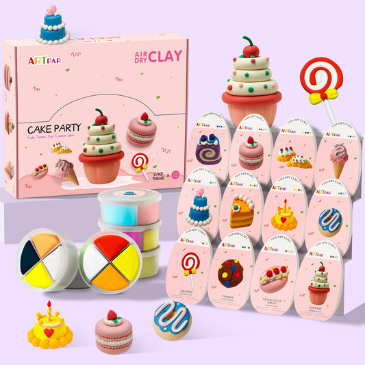 ARTPAR Air Dry Clay for Kids,Modeling Clay Kit,Model Magic Sculpting Set,Ultra Light & Soft, Safe Non-Sticky | 12 Box DIY Art and Crafts School Projects, Home Party Favors for Boys & Girls